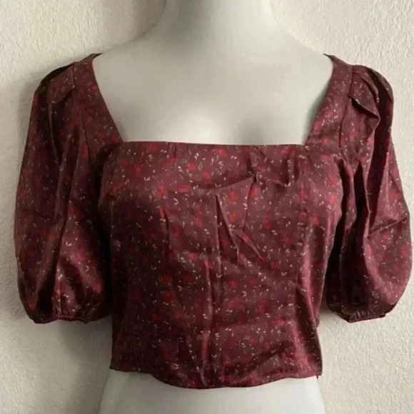 🆕Senlis Whispy Rose Michele Puff Sleeve Top S🆕 - Picture 5 of 15